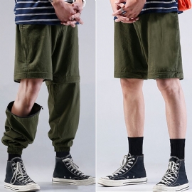 Heren Schakelbare Lange Broek Shorts Mode Cargo Broek