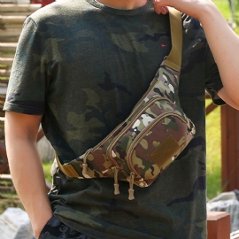 Heren Nylon Multi-carry Multi-pocket Outdoor Tactische Camouflage Rijden Heuptas Schoudertas Borsttas