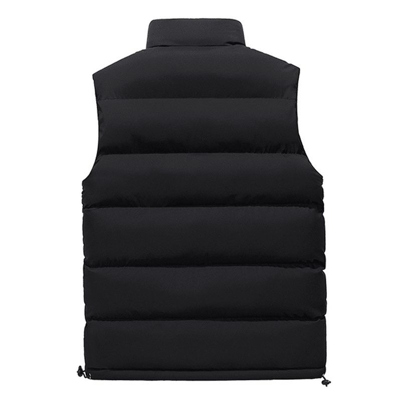 Dikke Warme Mouwloze Jasstandaardkraag Inluslated Gewatteerd Vest Voor Heren Plus Maat M-4xl