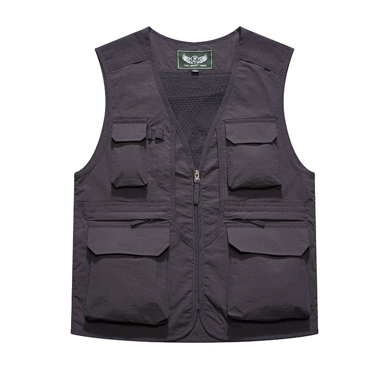 Heren Outdoor Multi Pockets Zipper Single Breasted Vest
