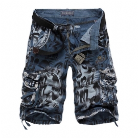 Camouflage Losse Tooling Shorts Grote Maat Multi-pocket Shorts