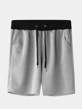 Heren Casual Color Block Elastische Taille Home Shorts