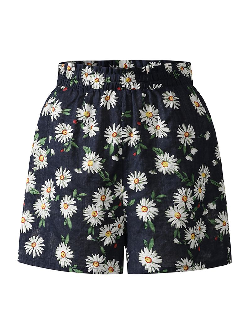 Hoge Taille Dames Casual Shorts Met Print