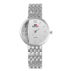 Crystal Casual Stijl Dames Polshorloge Uniek Design Quartz Horloge