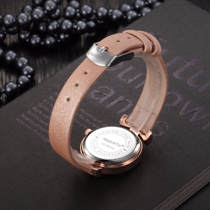 Eenvoudig Design Klok Dames Polshorloge Lederen Band Quartz Horloges