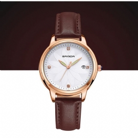 Elegant Design Dames Polshorloge Datumweergave Quartz Horloge