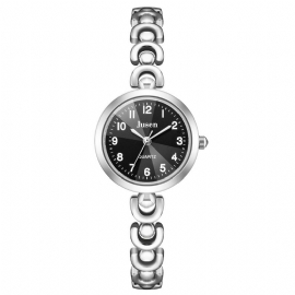 Full Metal Mode Dames Horloge Nummerweergave Quartz Horloge