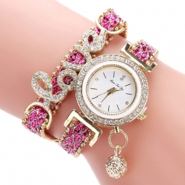 Hanger Dames Armband Horloge Kristal Mode Stijl Volledig Quartz Horloge
