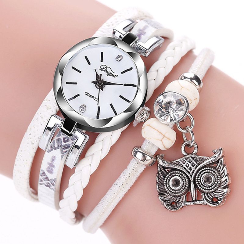 Leuke Stijl Uil Hanger Dames Armband Horloge Mode Vrouwen Polshorloge