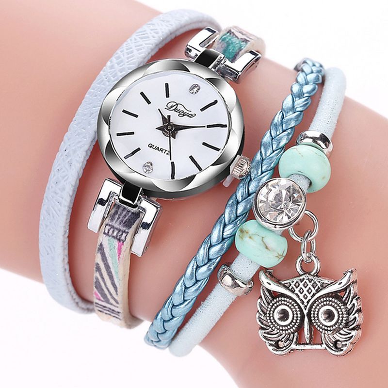 Leuke Stijl Uil Hanger Dames Armband Horloge Mode Vrouwen Polshorloge
