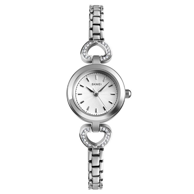 Luxe Kristal Roestvrij Staal Elegante Mode Dames Polshorloge Quartz Horloge