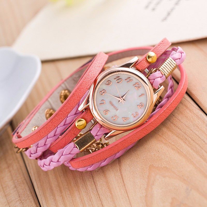 Mode Casual Shell Oppervlak Diamant Armband Horloge Vrouwen Quartz Horloge