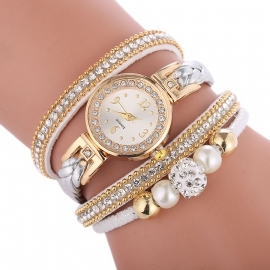 Mode Cirkel Armband Diamant Eenvoudige Wijzerplaat Dames Jurk Dames Quartz Horloge