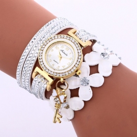 Mode Crystal Circle Armband Vrouwen Horloge Simple Dial Flowear Patronen Quartz Horloge