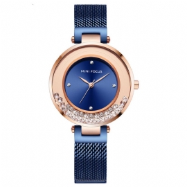 Ultra Dunne Mesh Band Kristal Elegante Dames Horloge Quartz Horloge