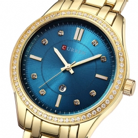 Waterdicht Crystal Elegant Design Dames Polshorloge Datumweergave Quartz Horloge