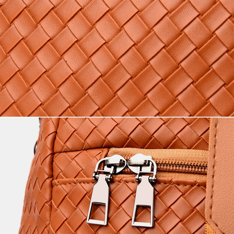 Dames Pu Soft Leather Diamond Lattice Pattern Rugzak Grote Capaciteit Multi-pocket Schoudertas