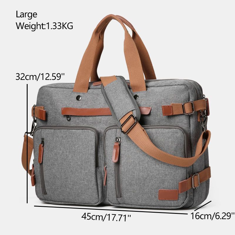 Mannen Casual Multicarry Grote Capaciteit 15.6/17 Inch Laptoptas Rugzak Multi-pocket Crossbody Bag